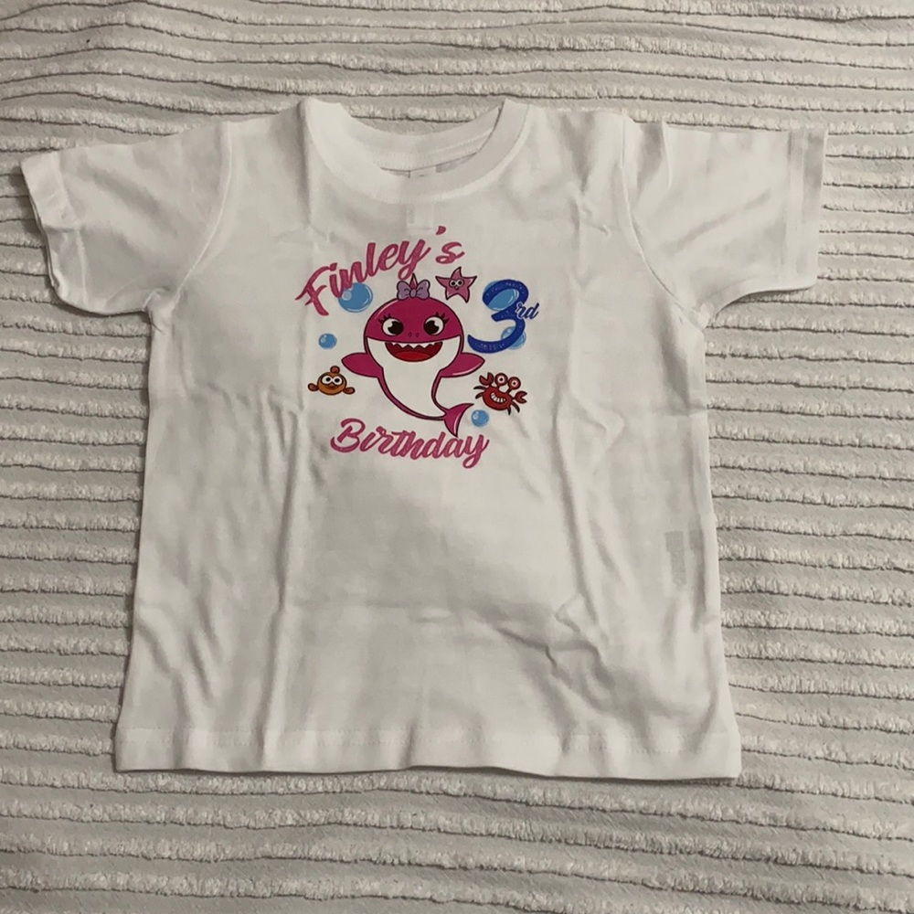 3rd birthday shark shirt “Finley”